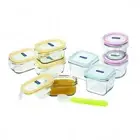 GLASSLOCK 9 Piece Rectangle/Square/Round Baby Set & Spoon