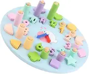 ORFOFE 1 Set Shape Matching Educational Jigsaw Puzzle Clock Early Learning Development Color Recognition Memory Training Safe for Parent Interaction