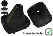 YELLOW STITCHING SUEDE MANUAL GEAR BOOT WITH PLASTIC FRAME FOR AUDI A1 2010-2016