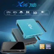 Android X96-X6 4GB/32GB Bluetooth Dual WiFi Antenna 8K Movie Streaming TV Box