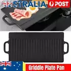 Large Cast Iron Reversible Non-Stick Griddle Plate BBQ Hob Grill Pan Double Side