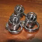 Male Stainless Steel Chastity Cage Penis Lockdown Virginity Device 3 Sizes Ring
