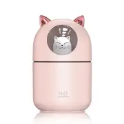 Portable 300ml Electric Air Humidifier Aroma Oil Diffuser USB Cool Mist Sprayer with Colorful Night Light for Home Car - Rust Red