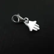 Sterling Silver Charm Bracelet Charms - Hamsa Hand Charm with clasp (per 1 pc)