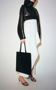 [Khaite] Hilda Plunging Crepe Midi Dress