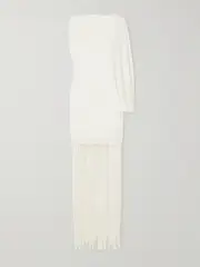 [Faithfull] Faithfull - Colmar One-sleeve Fringed Draped Stretch-jersey Dress - White - small small White