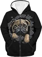 [Biyejit] Kids Zip Up Hoodies for Boys Girls 6-16 Hooded Sweatshirt with Pocket Long Sleeve Jacket