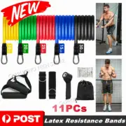 11x Yoga Strap Latex Resistance Bands Exercise Home Gym Tube Fitness Elastic New