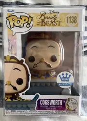 Funko POP! Disney Beauty & the Beast Cogsworth #1138 w/ Protector Funko Exc.