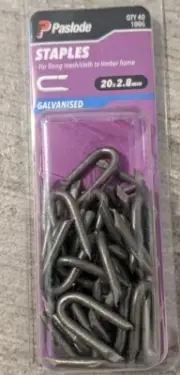 Paslode 20 x 2.8mm 100g Galvanised Staple Nails - 200 Pack