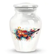 Watercolor Violin Sonata Mini Urns For Ashes Small Cremation Men 3 inch