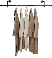 Heavy Duty Garment Bar Wall Mounted Garment Rods Iron Pipe Clothing Rack Detachable Pipe Clothes Rack Clothing Hanging Rod Hanging Clothes