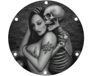 2004+ HARLEY DAVIDSON SPORTSTER 883 1200 DERBY CLUTCH COVER skeleton & Girl