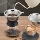 Drip Coffee Maker for Cup Grounds Filter Stainless Steel Cone Dripper Set