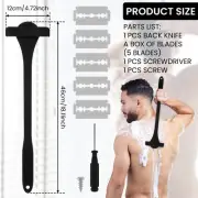 Back Shaver with Back Scrubber Ergonomic Back and Body Hair Shaver Safe paojn