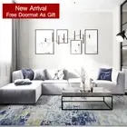 Extra Large Blue Aqua Coastal Theme Floor Rug Washable Runner Plush Abstract Rug