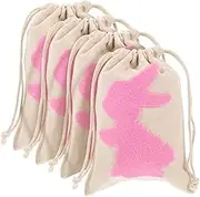 ELAYARD 4pcs Drawstring Rabbit Present Bags Lovely Candy Wrapping Pouches for Parties Cloth Design for Treats Jewelry
