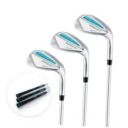 Golf Wedges Set, 52/56/60 Degree Right Handed, 52,56,60 set Silver/Turquoise