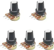MGTCAR 5Sets WH148 3pin B1K ~ B1M ohm 1K 2K 5K 10K 20K 6Pin 15mm 10K 3 Terminal Linear Taper Rotary Potentiometer for3 203 503 104 (Color : Beige, Size : 10K Ohm)