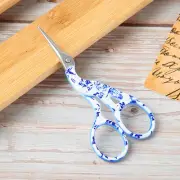 Crane Scissor Tailor Cloth Cutting Embroidery Flower Porcelain Color(Small Blue)