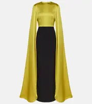 [Solace London] Solace London Adley crêpe gown UK 6 multicoloured