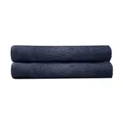 2pc Bambury Ultra soft Elvire Bath Sheet 2 Pack Navy Cotton Woven Home Decor