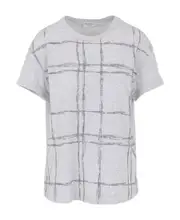 Checkered short-sleeved T-shirt XXS,S,XS White