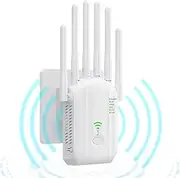 WiFi Extender Signal Booster - Internet Repeater for Home, Up to 1500 Sq.ft, 100+ Devices, Dual Band 5GHz/2.4GHz, 1200Mpbs Strong Signal Penetrability, Long Range Wireless Booster with Ethernet Port
