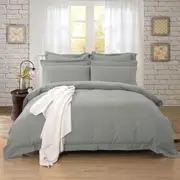 Tailored Super Soft King Size Quilt/Doona/Duvet Cover Set - Grey
