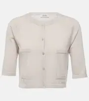 ['S Max Mara] 'S Max Mara Cropped wool cardigan UK 10 white