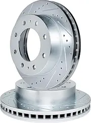 R1 Concepts Front Brake Rotor Kit |Brake Rotors| Brake Disc |Drilled and Slotted WGPN1-54103