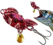 Bass Baits and Lures - Metal Sequin Sinking Bait Lure Jig,Crab Shape Swimbaits, Spinnerbait Fishing Accessories for Bass, Trout, Salmon, Pike, Walleye