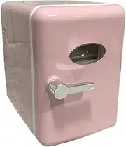 4L Small Refrigerator, Mini Dual-Purpose Small Car Fridge, Refrigerated Facial Mask Skin Care and Beauty Refrigerator, Portable Fridge for Office Bedroom Van RV Camper Travel,Pink-America