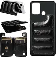Compatible with Nokia C31 Cover,2 in 1 (Wallet Card Holder+TPU Soft Shell) PU Leather Kickstand Magnetic Closure Protective Phone Case Black