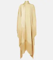 [Taller Marmo] Taller Marmo Mrs. Ross fringed crêpe cady kaftan One Size yellow