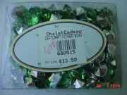 200 Green Color Round Crafting Gems 7/16" (11.11mm)