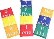 Yardwe 10pcs Tossing Bean Bags for Interactive Outdoor Game with Print Design for Fun Learning and Playtime Activities