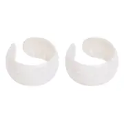 2PK Annabel Trends Tamed Cuff Bracelet Bangle Women's Accessory 7cm Pearl White