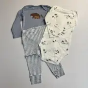 Carter's 3-Piece Long Sleeve Bodysuit Pant Set Boys Size 12 Month Blue Bears