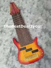 Custom New Electric Guitar Bass 15 string Sunset Color 24 Frets Free Shipping