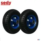 2x 8" 2.50-4 Solid Trolley Wheelbarrow Hand Puncture Proof Cart 16mm Single Hub