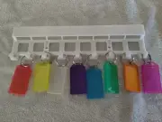 Mounted Plastic Key ID Holder W/ 8 Key Rings & Color Plastic Tag Holders