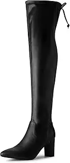 [Allegra K] Women's Thigh High Block Heels Over Knee High Boots
