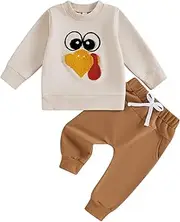 [Fiomva] Toddler Baby Girl Boy Valentine's Day Outfits 3 6 9 12 18 24Month 2t 3t Sweatshirt Top+Pant Clothes Set Gift