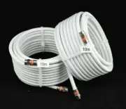 2x 10m RG6 Coax White Quad Shield F-Type Cable Digital TV Antenna Foxtel NBN HFC