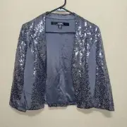 Kensie SHORT SEQUIN GRAY Blazer Size Small NEW $118
