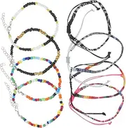 [Holibanna] Style 8pcs Women's Ankle Bracelets Adjustable Anklet Set for Beach Party Fashionable Anklets for Teen Girls Beach Anklet Set Lady Anklet Bracelets