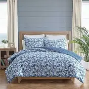 [Laura Ashley] Full/Queen Comforter Set, Soft Cotton Bedding with Matching Shams, Floral Home Decor, Oeko-Tex Certified (Sweet Memories Blue, Full/Queen)