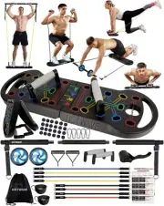 Foldable Push Up Board with Resistance Bands - Effective Full Body Workout