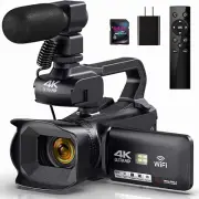 Camcorder 4K Video Camera 64MP 60FPS,HD Auto Focus Vlogging 4.0" Touch Screen 1